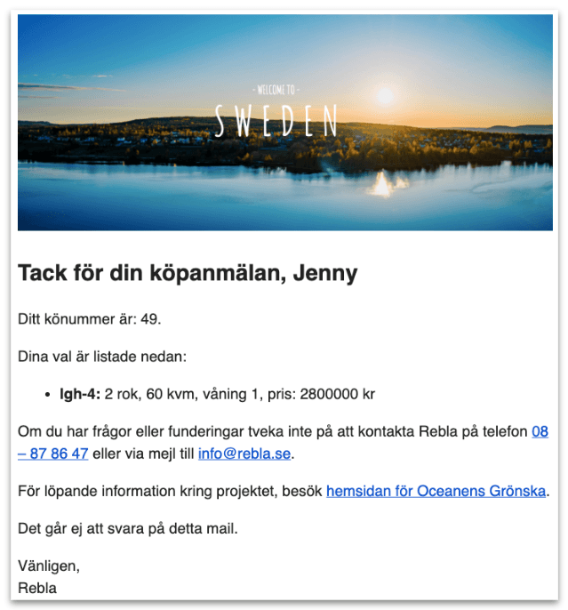 Bekräftelsemail