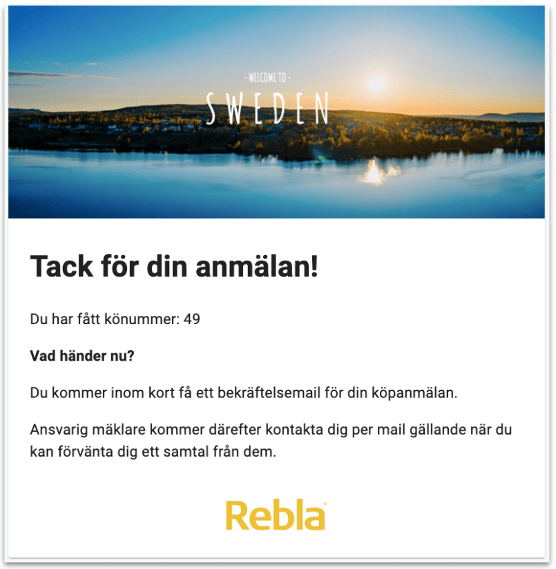 Tack for din anmälan