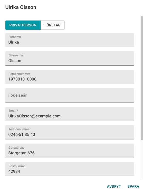 Redigera-intressenttuppgifter