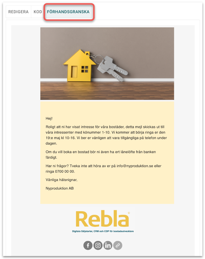 Förhandsgranska mejl