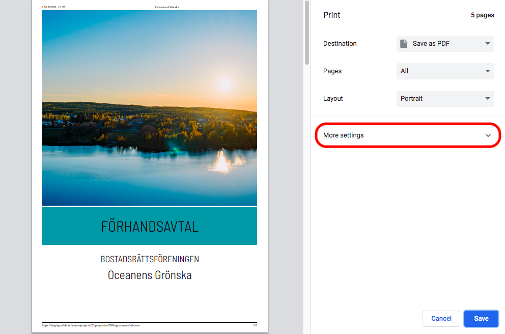 Utskriftsinställingar 1