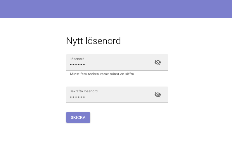 Skapa nytt lösenord 2