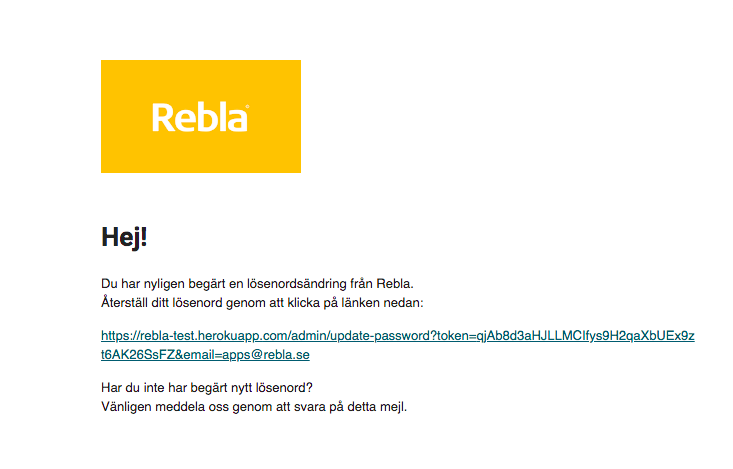 Skapa nytt lösenord