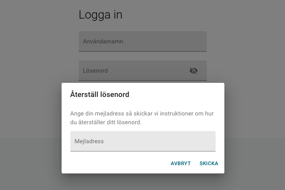 Återställ lösenord