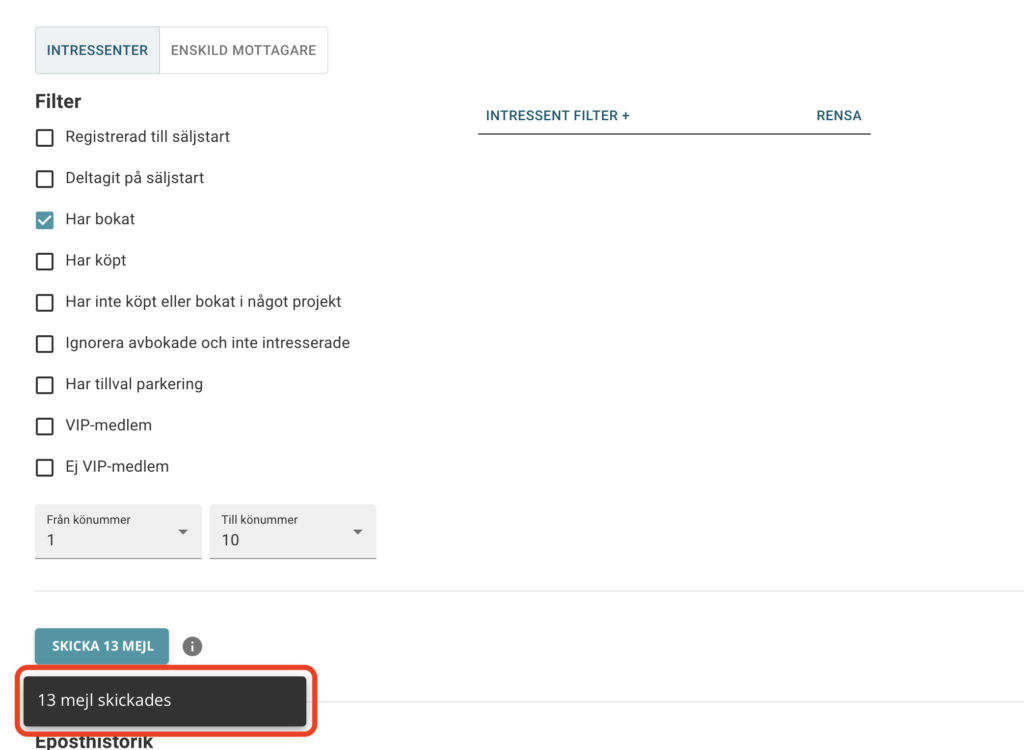 Bekräftelse mejlutskick