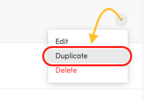 Klicka på Duplicate för att kopiera 