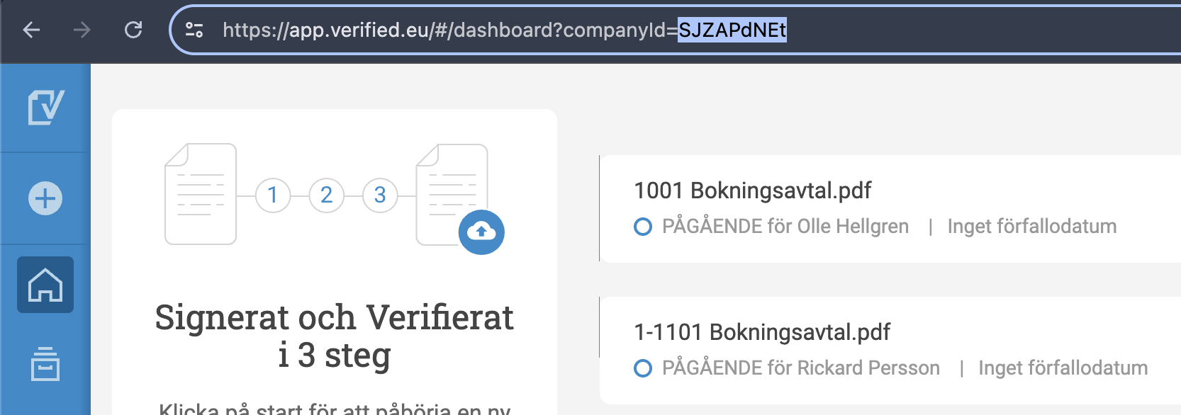 Verified account company id