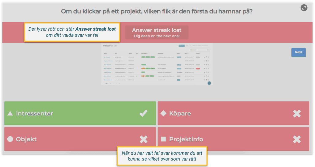 Kahoot fel svar