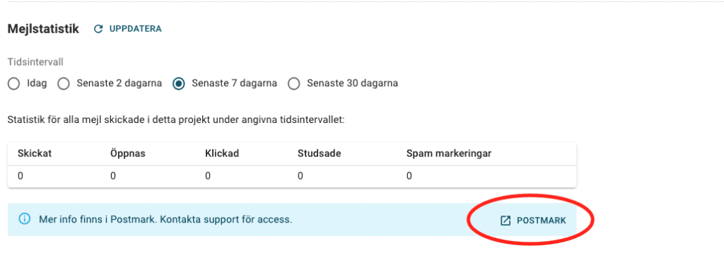 Länk till Postmark från Rebla