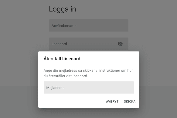 Återställ lösenord