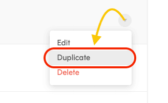 Klicka på Duplicate för att kopiera 
