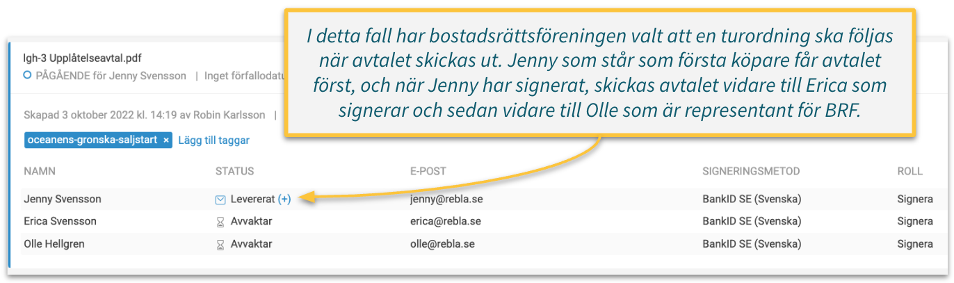 Avtal levererat status