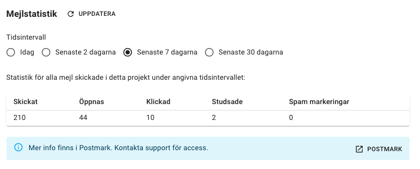 Se mejlstatistik i Rebla