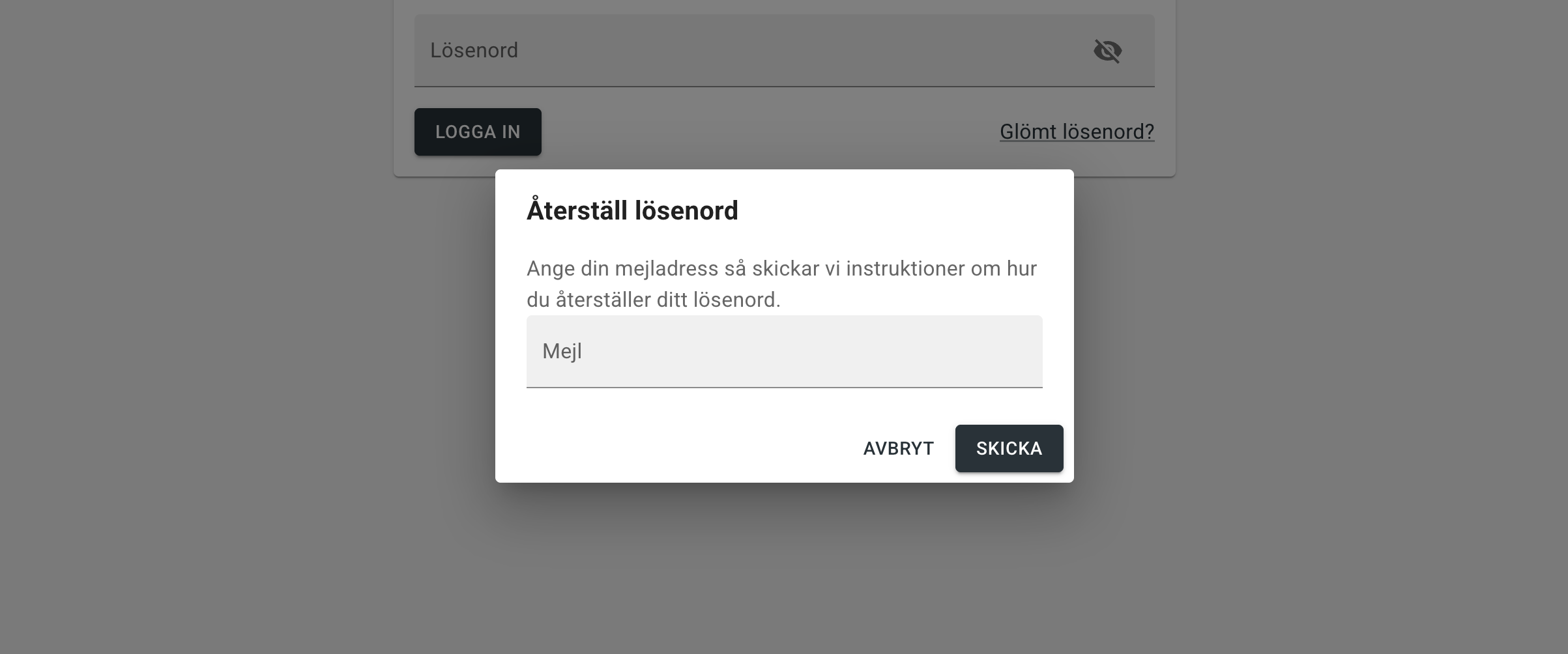 Återställ lösenord
