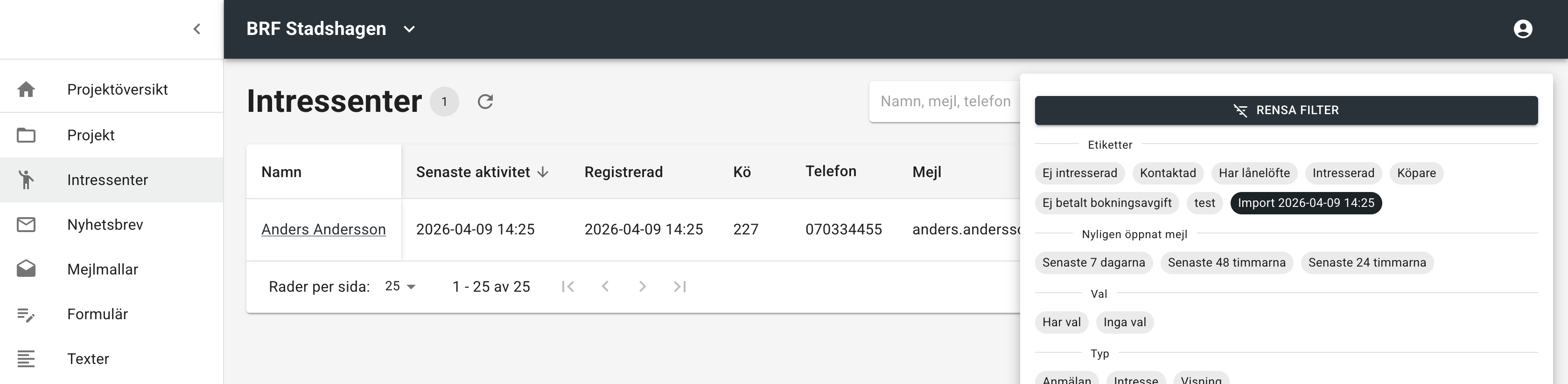 Bekräftelse efter import