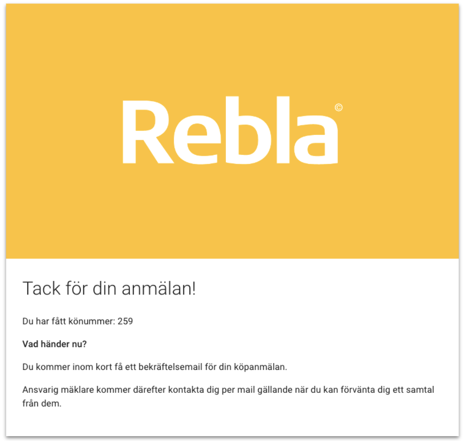 Tack för din anmälan