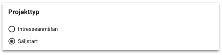 Säljstart-Projekttyp